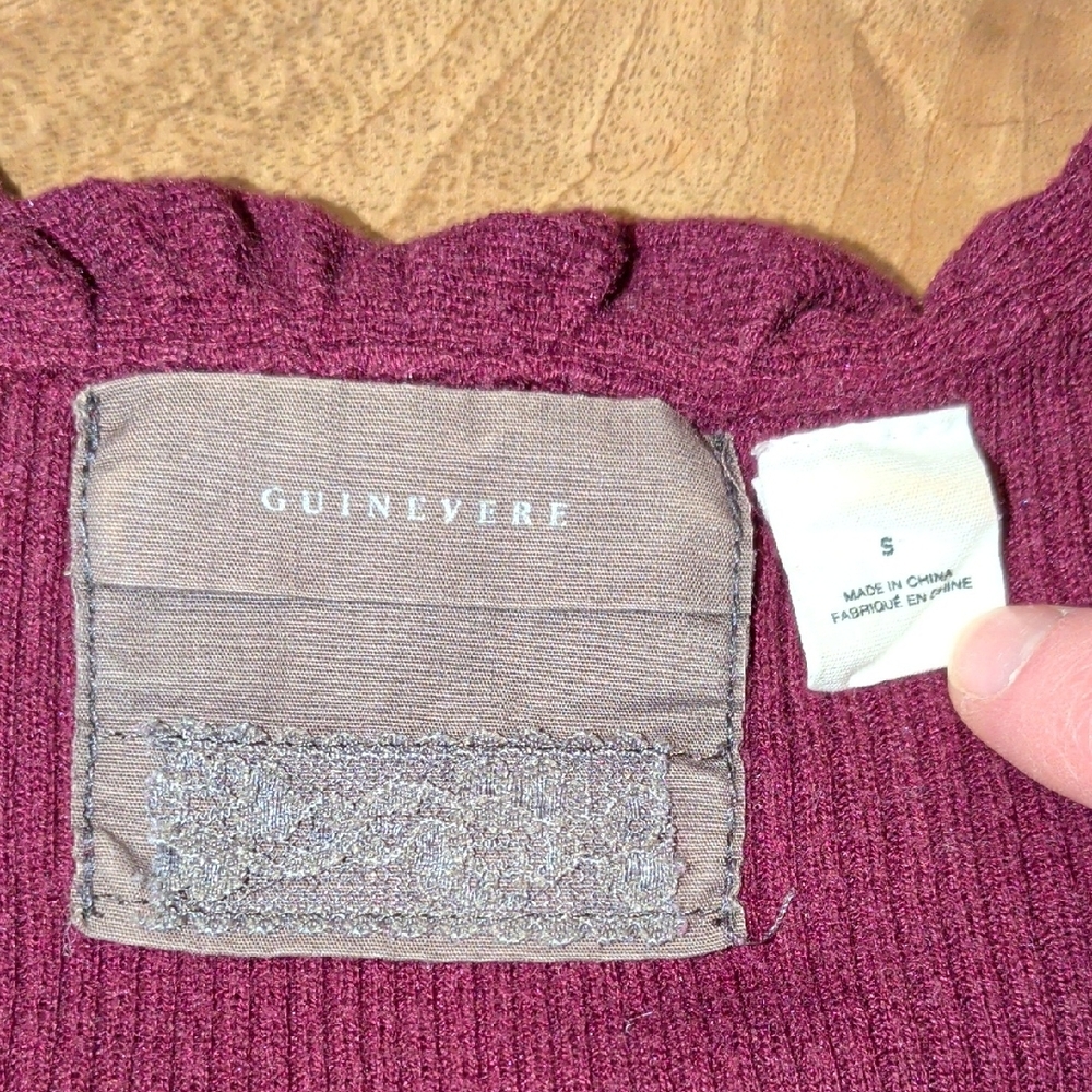 Cashmere Blend Purple Ruffle Front Sweater - Picture 8 of 8